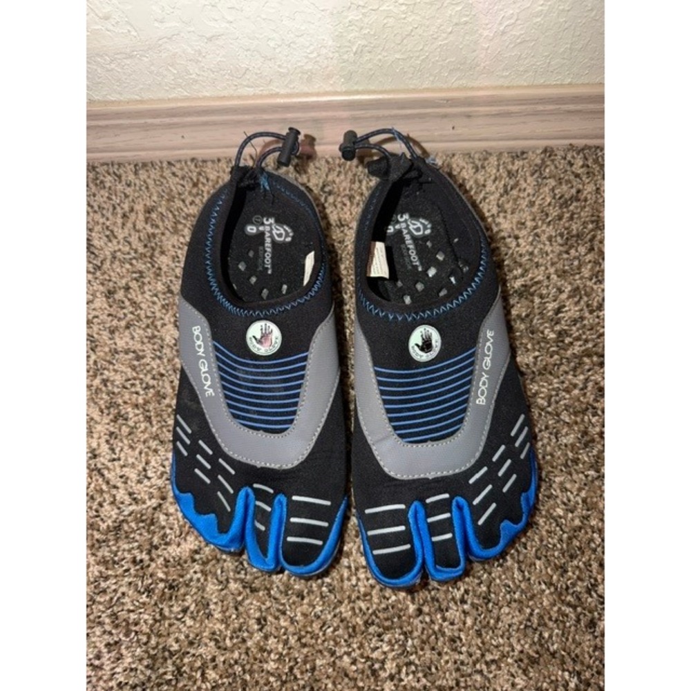 Body Glove 3T Barefoot Cinch Water Shoes Women 7Black Blue Grey Three Toe Design